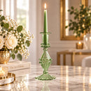 Glass Candlestick Holder, Decorative Candle Holder, Elegant Glass Candle Stand, Wedding Table Decor, Dining Table Centerpiece, Home Decor