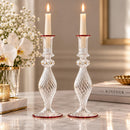 Hand Blown Glass Candlestick Holder, Egyptian Glass Candle Holder, Elegant Taper Candle Holder, Wedding Table Decor, Handmade Home Decor