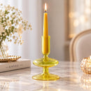 Hand Blown Glass Candle Holder, Taper Candlestick Holder, Handmade Glass Home Decor, Elegant Table Centerpiece, Wedding Candle Decor