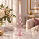 Hand Blown Glass Candle Holder, Egyptian Handmade Taper Candlestick, Elegant Glass Candle Stand, Wedding Table Decor, Unique Home Gift