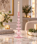 Handmade Glass Candlestick Holder, Elegant Taper Candle Holder, Decorative Glass Candle Stand, Wedding Table Decor, Home Decor Gift
