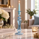 Hand Blown Candle Holder, Elegant Taper Candlestick Holder, Egyptian Handmade Glass Decor, Wedding Table Centerpiece, Housewarming Gift