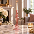 Hand Blown Candle Holder, Elegant Taper Candlestick Holder, Egyptian Handmade Glass Decor, Wedding Table Centerpiece, Housewarming Gift