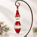 Hand Blown Glass Santa Claus Ornament, Sculpted Santa Finial Christmas Ornament, Egyptian Artisan Glass, 14K Gold Accents, Holiday Gift