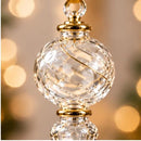 Hand Blown Glass Finial Ornament, Spiral Globe Christmas Ornament, Long Drop Egyptian Glass, Handmade Tree Decor, Heirloom Holiday Gift