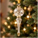 Hand Blown Glass Finial Ornament, Spiral Globe Christmas Ornament, Long Drop Egyptian Glass, Handmade Tree Decor, Heirloom Holiday Gift