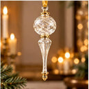 Hand Blown Glass Finial Ornament, Spiral Globe Christmas Ornament, Long Drop Egyptian Glass, Handmade Tree Decor, Heirloom Holiday Gift