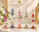 Set of 5 Handmade Egyptian Glass Perfume Bottles, Embossed Attar Bottles, Ornate Gold Accent Glass, Arabian Decor, Unique Gift for Her