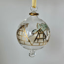 Large Crystal Globe w/ Hand Painted Designs- Egyptian Hand Blown Glass Ornament