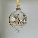 Large Crystal Globe w/ Hand Painted Designs- Egyptian Hand Blown Glass Ornament