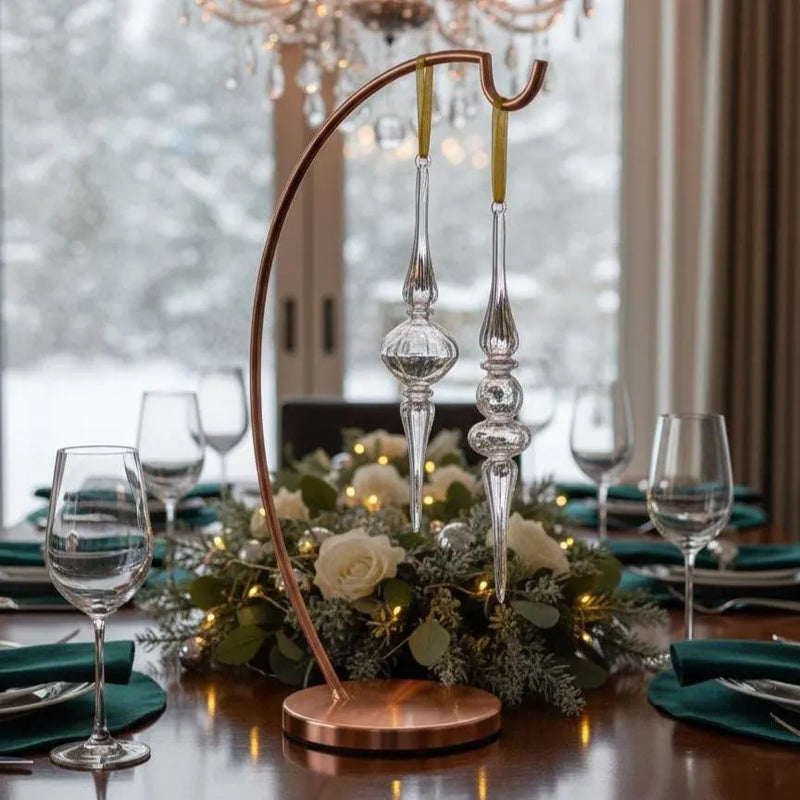 Hand Blown Egyptian Glass Ornaments: Elegant Clear Xmas Decor, Set of 2