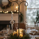 Hand Blown Egyptian Glass Ornaments: Elegant Clear Xmas Decor, Set of 2