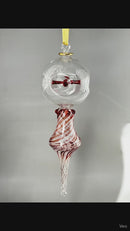 Clear Trumpets with natural Swirl Colored Glass Ornaments - Egyptian Hand Blown