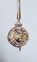 Small Globe w/ Flower Design- Egyptian Hand Blown Glass Ornament