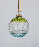 Large Swirl Globe w/ Glass Bead Design - Egyptian Hand Blown Glass Ornament