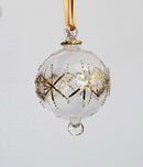 Large Crystal Clear Globe w/ Triangle Design - Egyptian Hand Blown Glass Ornament