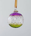 Large Swirl Globe w/ Glass Bead Design - Egyptian Hand Blown Glass Ornament