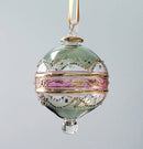 Large Globe w/ Hand Painted Gold Design - Egyptian Hand Blown Glass Ornament