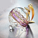 Large Globe w/ Hand Painted Gold Design - Egyptian Hand Blown Glass Ornament