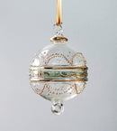Large Globe w/ Hand Painted Gold Design - Egyptian Hand Blown Glass Ornament