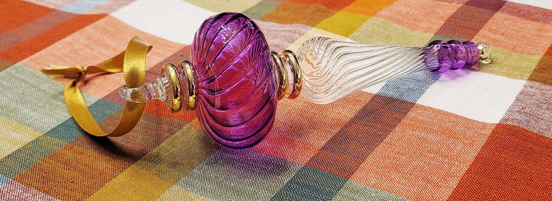 Glass Orb Icicle Ornament - Egyptian Hand Blown Glass