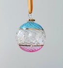 Large Swirl Globe w/ Glass Bead Design - Egyptian Hand Blown Glass Ornament