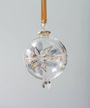 Large Crystal Globe w/ Flower Design - Egyptian Hand Blown Glass Ornament