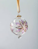 Large Crystal Globe w/ Flower Design - Egyptian Hand Blown Glass Ornament