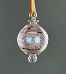 Small Globe w/ Geometric Design - Egyptian Hand Blown Glass Ornament
