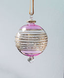 Large Globe w/ Color Glass Ends - Egyptian Hand Blown Glass Ornament