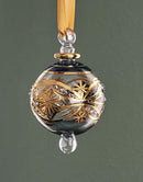 Small Globe w/ Flower Design- Egyptian Hand Blown Glass Ornament