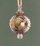 Small Globe w/ Flower Design- Egyptian Hand Blown Glass Ornament