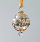 Small Globe w/ Flower Design & Raised Glass Beads- Egyptian Hand Blown Glass Ornament