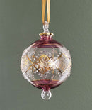 Large Crystal Clear Globe w/ Triangle Design - Egyptian Hand Blown Glass Ornament