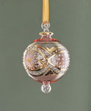 Large Crystal Globe w/ Flower & Geometric Design - Egyptian Hand Blown Glass Ornament