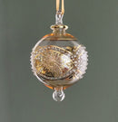 Large Crystal Globe w/ Flower & Geometric Design - Egyptian Hand Blown Glass Ornament