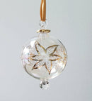Large Crystal Globe w/ Flower Design - Egyptian Hand Blown Glass Ornament