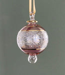 Small Globe w/ Geometric Design - Egyptian Hand Blown Glass Ornament