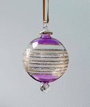 Large Globe w/ Color Glass Ends - Egyptian Hand Blown Glass Ornament