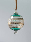 Large Globe w/ Color Glass Ends - Egyptian Hand Blown Glass Ornament
