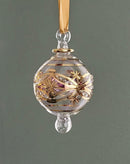 Small Globe w/ Flower Design- Egyptian Hand Blown Glass Ornament