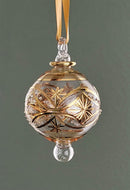 Small Globe w/ Flower Design- Egyptian Hand Blown Glass Ornament