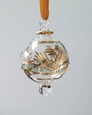 Small Globe w/ Flower Design & Raised Glass Beads- Egyptian Hand Blown Glass Ornament