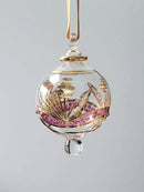 Small Globe w/ Flower Design & Raised Glass Beads- Egyptian Hand Blown Glass Ornament