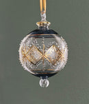 Large Crystal Clear Globe w/ Triangle Design - Egyptian Hand Blown Glass Ornament