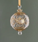 Large Crystal Clear Globe w/ Triangle Design - Egyptian Hand Blown Glass Ornament