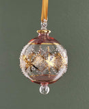 Large Crystal Clear Globe w/ Triangle Design - Egyptian Hand Blown Glass Ornament