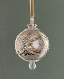 Large Crystal Globe w/ Flower & Geometric Design - Egyptian Hand Blown Glass Ornament