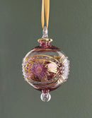 Large Crystal Globe w/ Flower & Geometric Design - Egyptian Hand Blown Glass Ornament