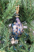 Tear Drop Ornament w/ Gold Star & Trees - Egyptian Hand Blown Glass